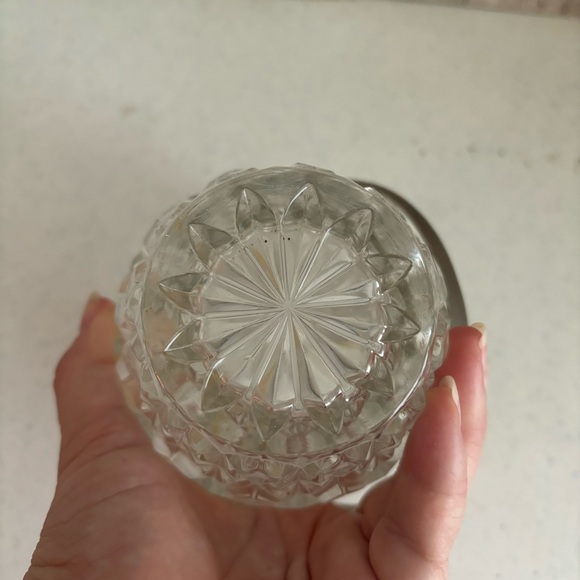 Lead crystal made in England Cut Glass Silver Plated small Ice Bucket With Handl - Picture 7 of 9